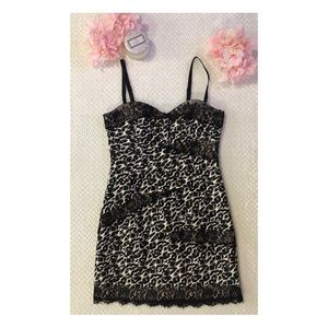 bebe Cheetah Lace Dress